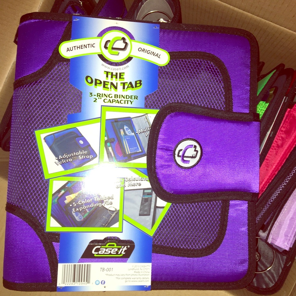 DARK PURPLE Case It-THE OPEN TAB, 2" 3-Ring Binder